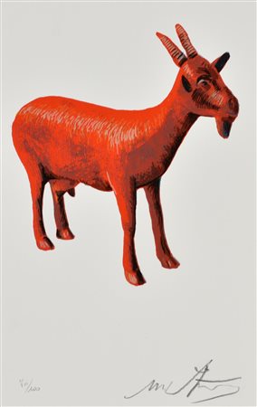 William Sweetlove CLONED RED GOAT serigrafia su cartoncino, cm 25x16,5; es....