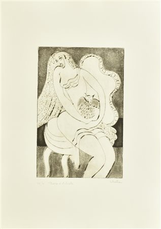 Sebastian LA CHOUETTE incisione su carta, battuta cm 30x20, su foglio cm...