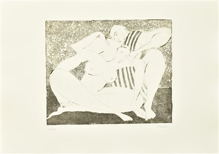 Sebastian SOIREE ORIENTALE incisione su carta, battuta cm 25x30, su foglio cm...