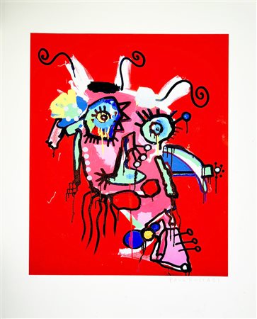 Paul Kostabi SENZA TITOLO litografia, cm 74x60; es. 14/15 firma e tiratura