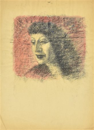 Enrico Allimandi VOLTO SORRIDENTE tecnica mista su carta, cm 50x37 L'opera...