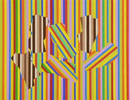 Francesco Fasano SCOMPOSIZIONE acrilico su cartoncino, cm 32x40 sul retro:...