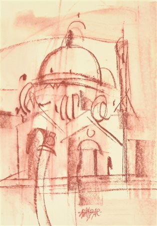 GIANBAR (Gianni Baretta) LA SALUTE tecnica mista su carta applicata su...