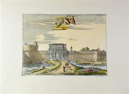 PORTA ROMANA Da J. Ghifulfus Delin acquaforte, cm 35,5x49 su foglio cm53x73