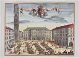 Anonimo PIAZZA DELLE ERBE stampa colorata su carta, cm 35x49,5