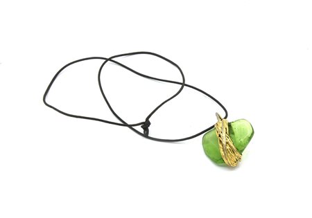 GIORGIO VIGNA, COLLANA CON PIETRA VERDE E METALLO lunghezza cm 45, dimensioni...