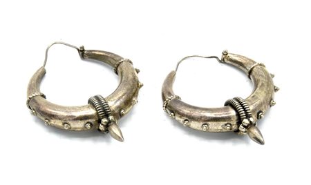 ORECCHINI A CERCHIO IN ARGENTONE lunghezza cm 5