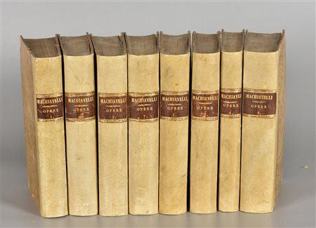 OPERE DI NICCOLO' MACHIAVELLI Cittadino e Segretario Fiorentino 8 volumi, cm...
