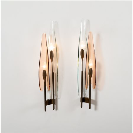 MAX INGRAND, Due lampade da parete "Dahlia" modello "1461"