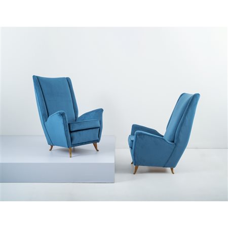 GIO PONTI, Coppia di poltrone modello “408”