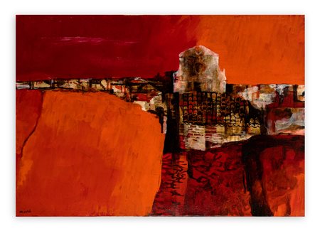 MARIO BARDI (1922-1998) - Senza Titolo (Paesaggio di Sicilia rosso)