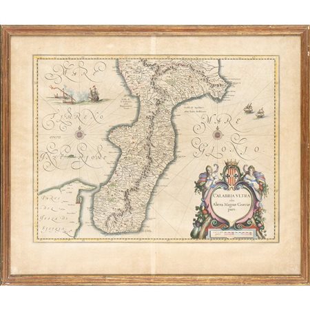  
Antica carta topografica acquarellata Inizi XIX secolo
 55x62 cm