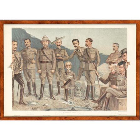  
Stampa caricaturale raffigurante gruppo di generali 
 