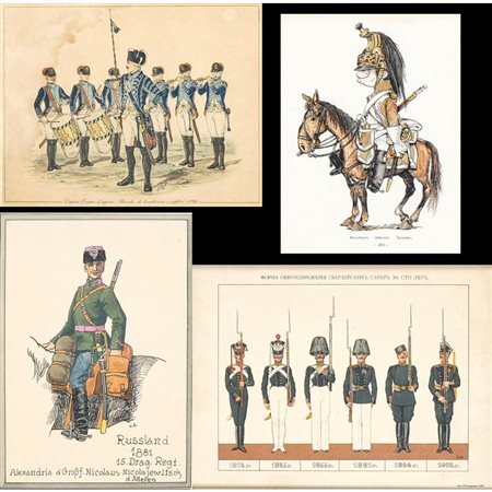  
Quattro stampe di vario soggetto militare 
 