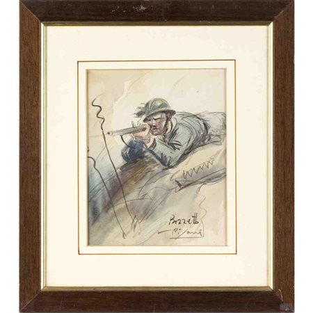  
Gustavo PISANI (1877-1948) 
Bersagliere in trincera Militaria...
 