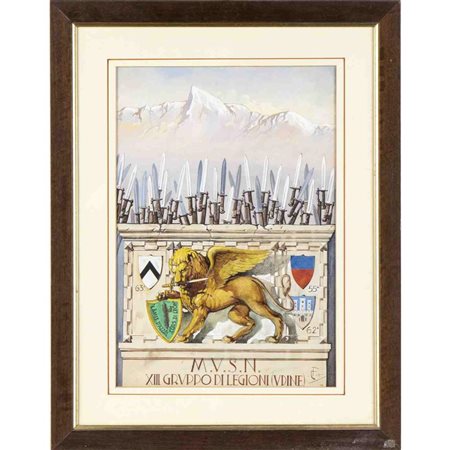  
Bozzetto di cartolina MVSN Militaria...
 