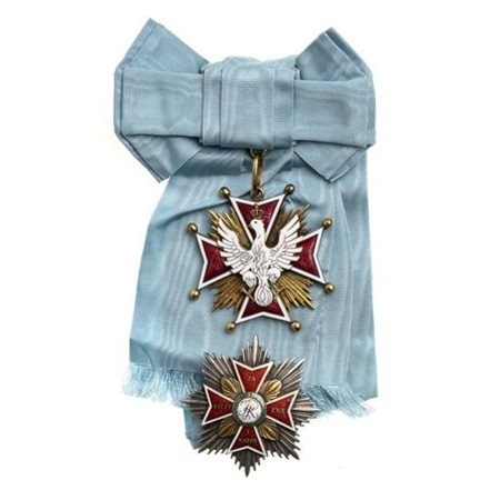  ORDINE DELL’AQUILA BIANCA, GRAN CROCE, ANNI ‘50 CIRCA ORDINI E MEDAGLIE - POLONIA...RAME, BRONZO, SMALTI, PLACCA, 75 MM, PENDENTE, 85 MM 