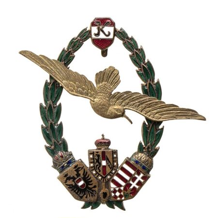  DISTINTIVO DA PILOTA DI MARINA ORDINI E MEDAGLIE - AUSTRIA...BRONZO, 67X65 MM 