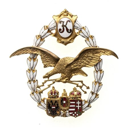  
DISTINTIVO DA PILOTA II MODELLO ORDINI E MEDAGLIE - AUSTRIA-UNGHERIA...
BRONZO, 57X56 MM 