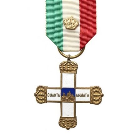  
CROCE DELLA QUARTA ARMATA ORDINI E MEDAGLIE - ITALIA, REGNO...
BRONZO DORATO E SMALTI, 50,4MM 