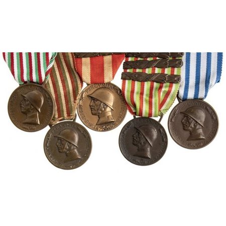  
LOTTO DI CINQUE MEDAGLIE DELLA VITTORIA ORDINI E MEDAGLIE - ITALIA, REGNO...
BRONZO, 29,7 MM 