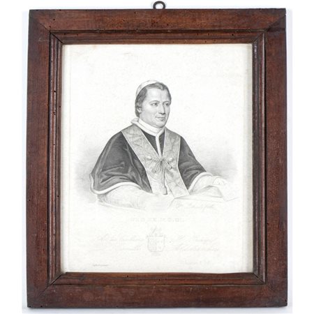  
RITRATTO DI PIO IX STAMPA IN CORNICE  fine XIX sec.
stampa litografica 