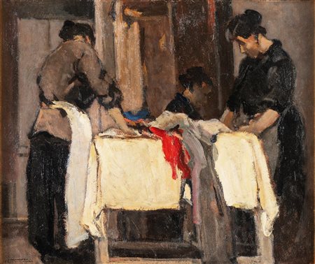 Ludovico Tommasi (Livorno 1866 – Firenze 1941), “Donne al lavoro”.