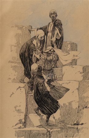 Alphonse Mucha (Ivancice 1860 – Praga 1939), “Scena orientalista”.