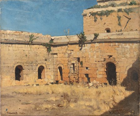 Alberto Pasini (Busseto 1826 – Cavoretto 1899), “Scena orientalista con rovine”, 1865.