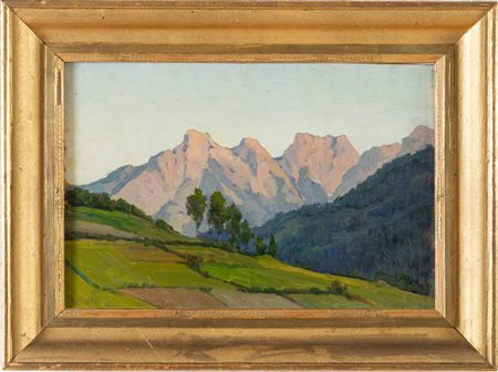 Guido Meineri (Cuneo 1869 - Montese 1944), “Sera sulle Dolomiti”.