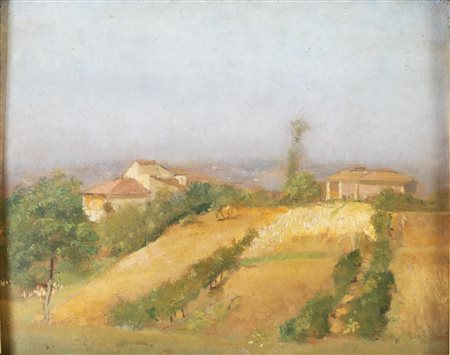 Giovanni Romagnoli (Faenza 1893 – Bologna 1976), “Paesaggio di campagna”.