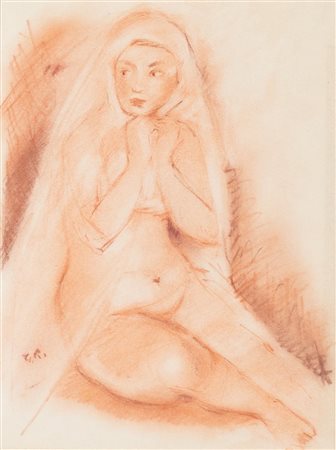 Giovanni Romagnoli (Faenza 1893 – Bologna 1976), “Nudo col velo”.