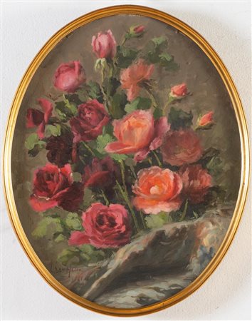 Agostino Zucchini (Fiesso di Budrio 1894 - Bologna 1972), “Fiori”, 1961.