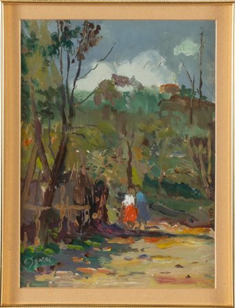 Umberto Sgarzi (Bologna 1921 – 2017), “Figure nel verde”.