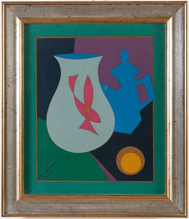 Corrado Cicognani (Bologna 1919 – 1992), “Vaso con pesci”.