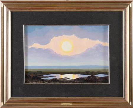 Gaetano Giangrandi (Bertinoro 1928 - Ravenna 2017), “Tramonto in valle”, 1986.