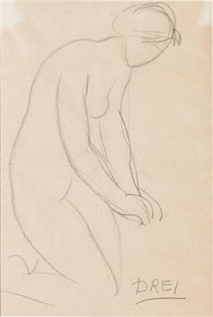 Ercole Drei (Faenza 1886 - Roma 1973), “Studio di figura”.