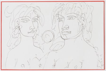 Tono Zancanaro (Padova 1906 – 1985), “Due figure”, 1985.