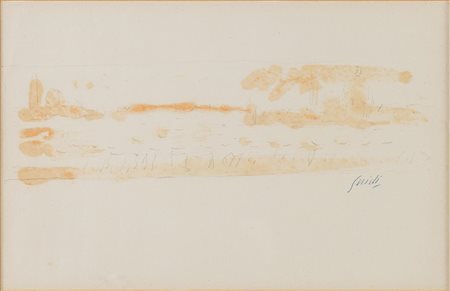 Virgilio Guidi (Roma 1891 - Venezia 1984), “Isola di San Giorgio”, 1957.