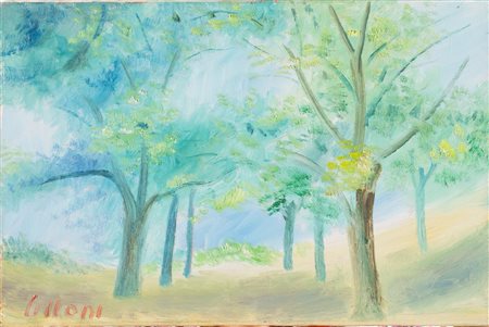 Umberto Lilloni (Milano 1898 - 1980), “Paesaggio del Canton Ticino”, 1968.