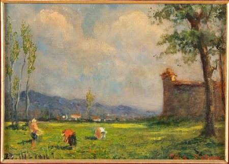 Felice Vellan (Torino 1889 - 1976), “Paesaggio”, 1914.