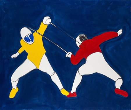 Lodola Marco Dorno (Pavia) 1955 Senza titolo Smalti su tela 120 x 100 cm...