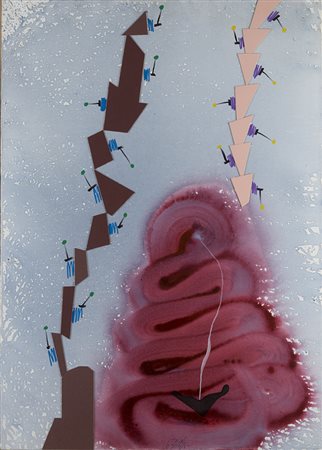 Dangelo Sergio Milano 1932 Fiori per Aladino - 1988 Tecnica mista su tela 70...