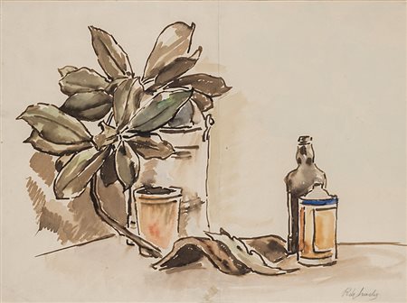 De Grada Raffaele Milano 1885 - 1957 Composizione Acquarello su carta 38 x 29...