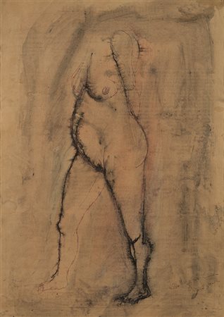 Dova Gianni Roma 1925 - Pisa 1991 Nudo Tecnica mista su carta 37 x 50 cm...