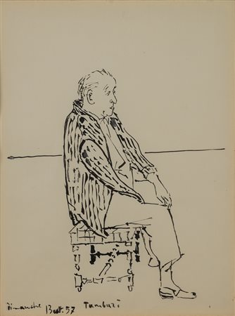 Tamburi Orfeo Jesi (Ancona) 1910 - Parigi 1994 Dimanche - 1957 China su carta...