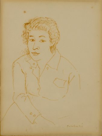 Tamburi Orfeo Jesi (Ancona) 1910 - Parigi 1994 Ritratto China su carta 16 x...