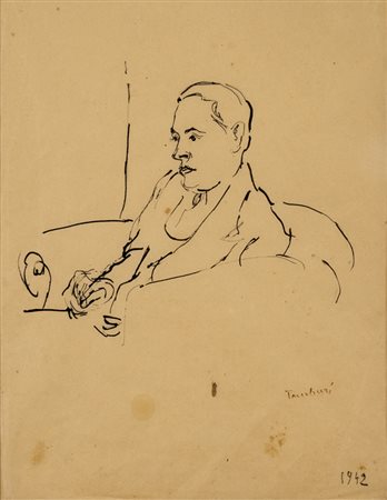 Tamburi Orfeo Jesi (Ancona) 1910 - Parigi 1994 Ritratto - 1942 China su carta...