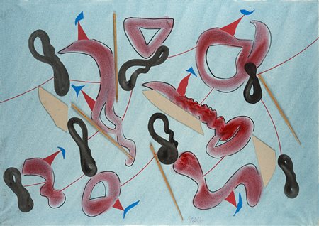 Dangelo Sergio Milano 1932 Nel vento - 1993 Tecnica mista su tela 100 x 70 cm...