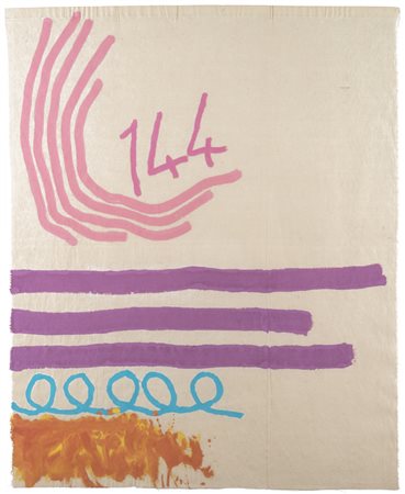 Griffa Giorgio Torino 1936 Tre linee con arabesco n. 144 - 1991 Acrilico su...